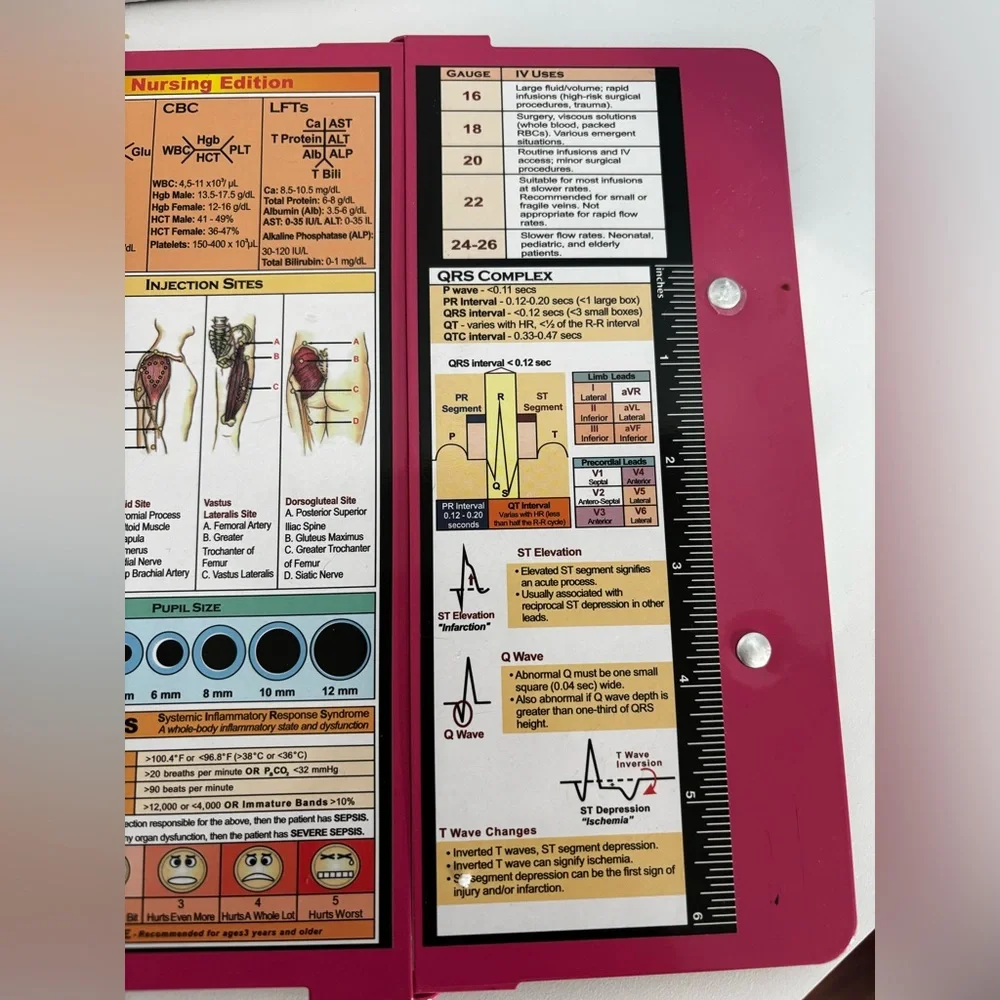 Nursing Clipboard Foldable, Foldable Clip Board W/Nursing Edition Cheat Charts
